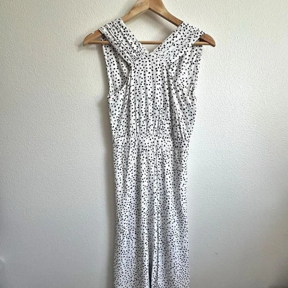 & OTHER STORIES x ANTHROPOLOGIE | Cross Front Dress Black White Dot | Size 4 - Picture 5 of 10